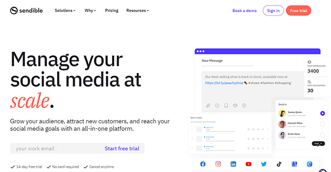 01 Sendible Homepage