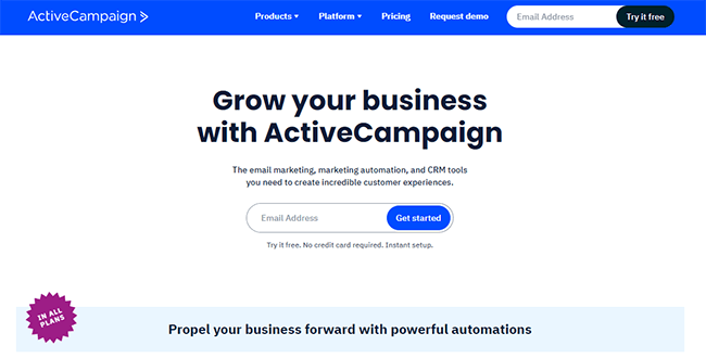 ActiveCampaign Homepage