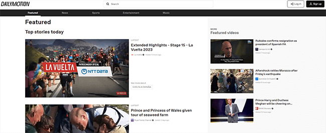 DailyMotion Homepage