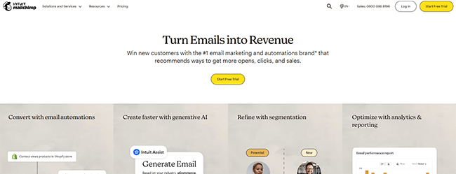 Mailchimp Homepage