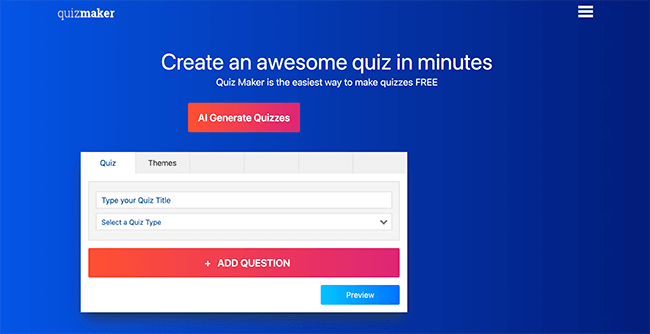 quizmaker homepage