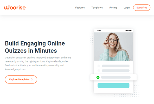 woorise quizzes homepage